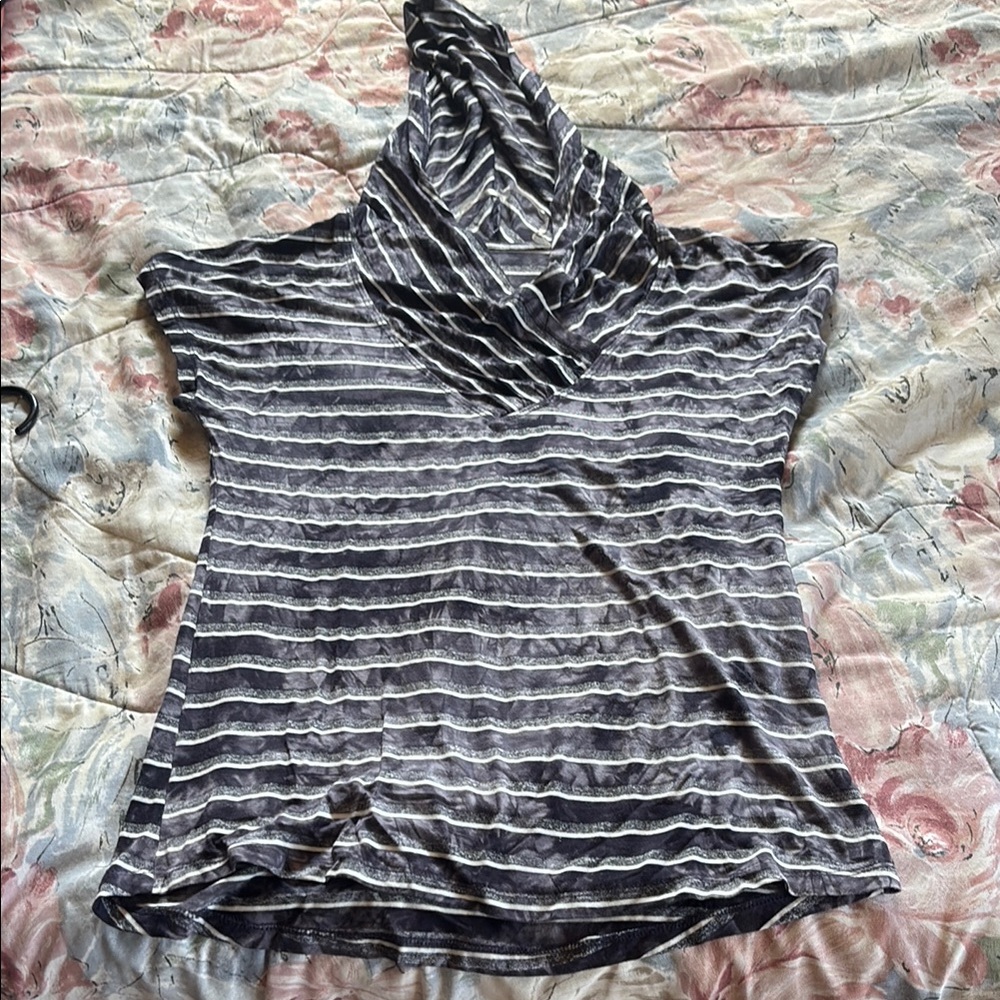 Pendleton Gray Asymmetrical Sleeveless Blouse